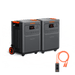 Two Jackery black portable power stations with orange handles and wheels are side by side. Each offers 3600W output and comes with an orange cable with connectors, all set against a white background.