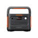 The Jackery LiFePO4 power station features a black and orange design with a handle, digital display, control buttons, USB ports, and multiple outlets for reliable portable power and fast charging wherever you go.