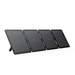 The Jackery 100Wair, a four-panel foldable solar panel array with a built-in kickstand, stands on a white surface—ideal for charging your portable power station using solar energy.