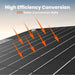 A close-up of a Jackery solar panel under the sky, with orange arrows highlighting "High Efficiency Conversion" and "23% Solar Conversion Rate"—ideal for use with your Jackery Explorer or any portable solar charger.