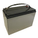 A rectangular 12V 100Ah AGM battery by Nature's Generator with a black top, two terminal posts, and a black handle. The light gray body sits against a white background. This sealed lead acid battery suits reliable deep cycle use.