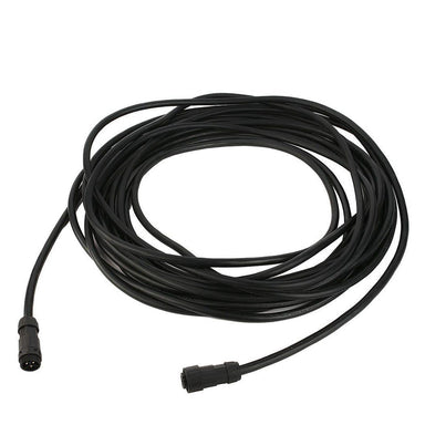 A long black Nature's Generator electrical cable, featuring connectors on both ends, is coiled in a loose loop against a white background.