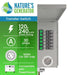 A manual transfer switch by Nature’s Generator for generator setups, featuring labeled breakers, a power outlet, green overlay with 120/240V info, 30A capacity, NEMA L14-30P inlet, and Powerhouse compatibility.