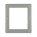 A gray rectangular metal wall plate by Nature's Generator features a large central cutout and eight mounting holes, perfect for flush mount installation around wall openings or electrical boxes in Power Transfer Switch setups.