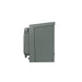 Side view of a gray, rectangular Nature's Generator 30 Amp Power Inlet Box with a slightly angled top and two circular indents, ideal for generator inlet use with NEMA L14-30P connections, set against a plain white background.