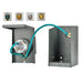 A Nature's Generator metal inlet box with attached green ground wire is shown open to reveal internal wiring, plus four close-ups of plug/socket types, including the NEMA L14-30P 30 Amp power inlet box.