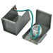 A Nature's Generator gray metal generator inlet box is open, revealing an internal ceramic component and a green grounding wire attached to the box and ceramic base—ideal for 30 Amp power with a NEMA L14-30P connection.