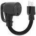 The Nature's Generator black 30A to 15A adapter cord features a three-prong male plug, three-slot female socket, and a short heavy-duty UL-listed cable—ideal for your generator transfer switch kit.