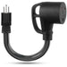 Nature's Generator offers a black 30A to 15A adapter cord with a three-prong male plug, large round handled female socket, and short heavy-duty UL-approved cable—ideal for your generator transfer switch kit.
