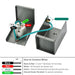 The Nature's Generator 50 Amp Generator Inlet Box shows black, red, white, and green wires on labeled terminals, a ground screw terminal, and wiring instructions—making it a weatherproof solution for your generator connection.
