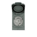 Nature's Generator 50 Amp Generator Inlet Box in gray is shown open, featuring a weatherproof design with a circular, covered four-prong socket and several screws securing the plate.