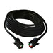 A coiled black Nature's Generator extension cable with two rectangular connectors at each end, each featuring red, green, and white terminals—ideal as a generator extension cord.