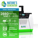 Nature's Generator is a portable, eco-friendly solar generator in white and green, offering 2880 peak watts, 1440 running watts, solar/wind/AC charging, infinite expandability, and replaceable batteries—ideal for home battery backup.