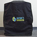 A black 600D polyester cover from Nature's Generator, featuring green stitching and a blue and yellow "Nature's Generator" logo, is placed over a rectangular object near a white wall and gray floor.