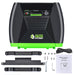 A black and green Nature's Generator Power Pod Elite is displayed above installation brackets, screws, a power cable, a wrench, and a user manual on a white background.