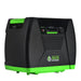 The Nature’s Generator Power Pod is a black and green portable power generator with a carry handle, control panel, power switch, solar input option, and its brand label—offering reliable battery capacity on the go.