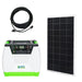 The Nature's Generator solar generator kit includes a white and green portable power station, a rectangular solar panel, and a long black cable—perfect for off-grid adventures and renewable energy on the go.