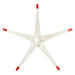 A five-blade ceiling fan with white blades and red tips, shown from above on a white background. Pair with Nature's Generator 1800 watt solar generator for an eco-friendly energy solution and reliable home battery backup.