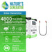 An image shows a Nature's Generator portable power station with 4800 peak watts, 2400 running watts, solar/wind/AC charging, a 2880Wh LiFePO4 battery (3500+ cycles), ideal for home backup. A connecting cable is visible beside it.