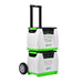 Two stacked Nature's Generator portable power stations with handles, wheels, digital displays, and buttons are shown on a white background. These 1800 watt solar generators provide reliable home battery backup.