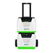 Two white and green Nature's Generator portable power stations with black handles and wheels are stacked together. Each displays the brand name and features multiple front ports, highlighting a powerful 1800-watt solar generator for home battery backup.