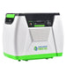 The Nature’s Generator Power Pod is a portable power station from Nature's Generator, featuring a white and green design, control panel with buttons and indicator lights, side handles for carrying, and solar input support to boost battery capacity.