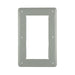 A rectangular gray metal wall plate cover by Nature's Generator with a large central cutout and six screw holes, designed for flush mounting around electrical boxes, power transfer switches, or similar devices.