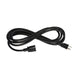 A coiled black Nature's Generator power extension cord with a three-prong plug and socket, designed for 4 Circuits transfer switch kits and suitable for 120V use, is shown on a white background.