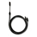 A black electrical branch cable by Nature's Generator, coiled neatly against a white background, has a single connector on one end and two connectors on the other for solar panel setups.