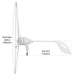 Side view of Nature's Generator white wind turbine, rotor diameter 1600 mm (63 in), length 1150 mm (45.3 in); ideal electric generator for home, labeled dimensions in mm and inches.