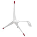 The Nature's Generator white wind turbine features three red-tipped blades and a small tail fin, designed as an electric generator for home use, shown isolated on a plain white background.