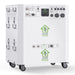 A large white Nature's Generator portable electric generator for home use, with two stacked sections labeled "POWER HOUSE" and "POWER POD," featuring control panels, power outlets, indicators, vents, and four caster wheels for mobility.