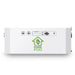 A white rectangular Nature's Generator Power Pod with house and leaf logo, control switches, indicator lights, and power button—ideal as a backup power add-on for your Nature's Generator Powerhouse or solar panel bundle.