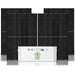 Four black solar panels from the Nature's Generator bundle stand upright behind a rectangular white battery unit labeled "Power Pod" by Nature's Generator, featuring multiple ports, buttons, and indicator lights on its front.