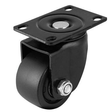 Nature's Generator black swivel caster wheel with metal mounting plate and side bolt, perfect as generator wheels for furniture, equipment, or Powerhouse; ensures durable mobility and easy attachment.