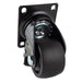 A black swivel caster wheel by Nature's Generator with a mounting plate and four screw holes, designed for easy attachment to furniture, equipment, or the Powerhouse generator for improved mobility.