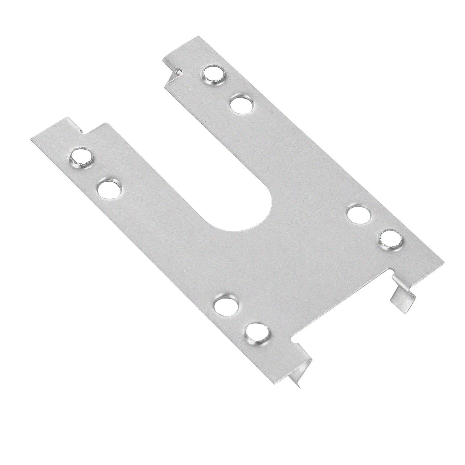 A flat, rectangular aluminum alloy bracket by Nature's Generator with six screw holes, a central U-shaped cutout, and two small tabs on one end. Silver-colored and ideal for solar panel mounts or solar mounting kits.