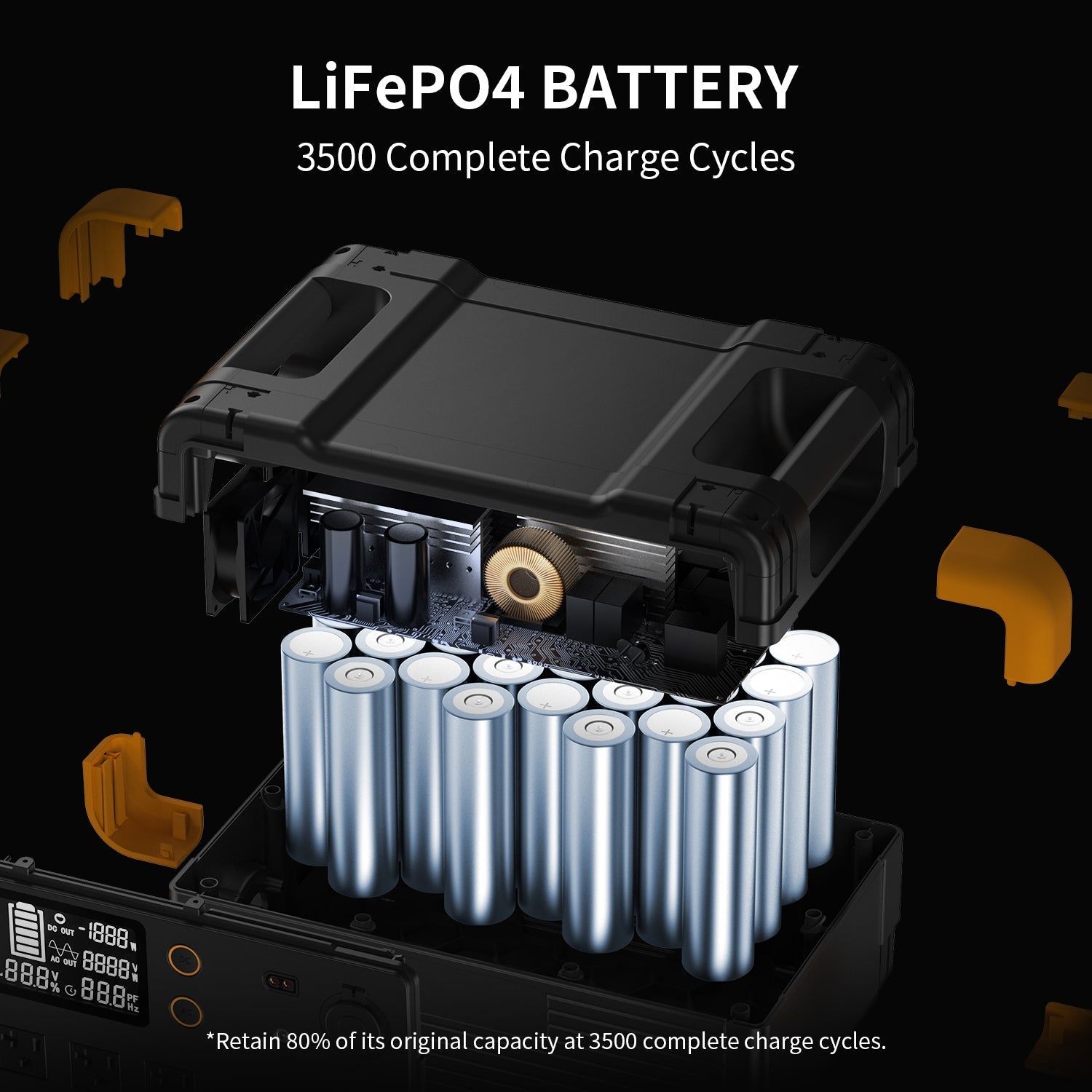 Pecron E2400LFP portable power station - display