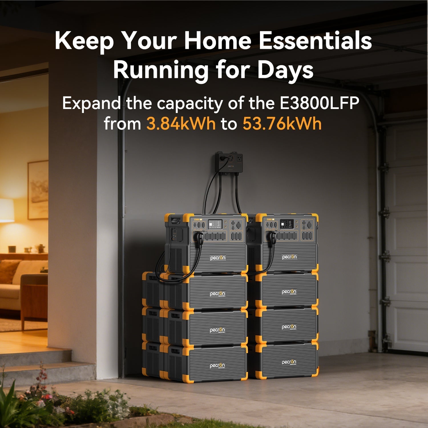 Pecron EP3800-48V expansion battery - top