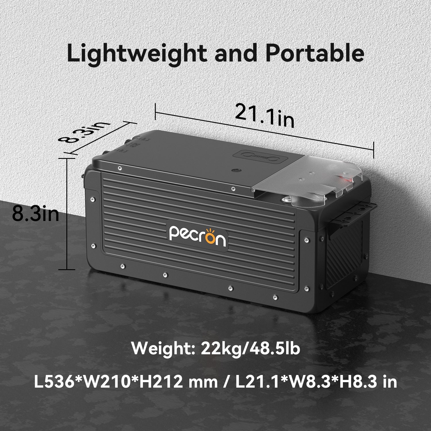 Pecron WB12200 12V LiFePO4 battery - top