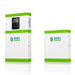 Two white and green rectangular Nature's Generator power units stand upright against a plain white background. The larger unit has a control panel and display, ideal for home backup with reliable LiFePO4 batteries.