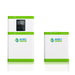 Two white and green rectangular Nature's Generator power units are shown for home backup; the larger has a digital control panel, the smaller has indicator lights. Both display the Nature's Generator logo on the front.