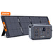 An ALLWEI US 200W portable solar panel with orange handles stands behind a black and gray ALLWEI US power station (1008Wh LFP battery) featuring UPS, multiple outlets, ports, and a digital display.