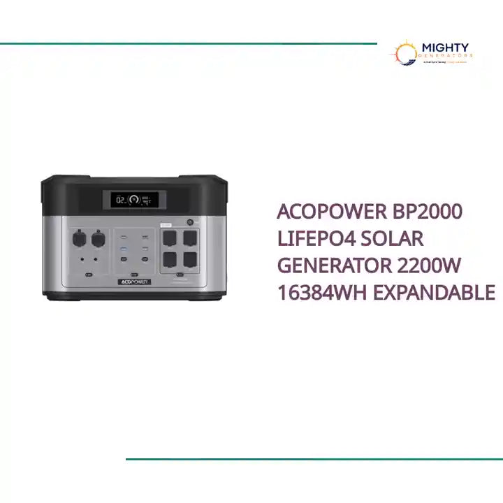 ACOPOWER BP2000 LiFePO4 Solar Generator 2200W 16384Wh Expandable by@Outfy