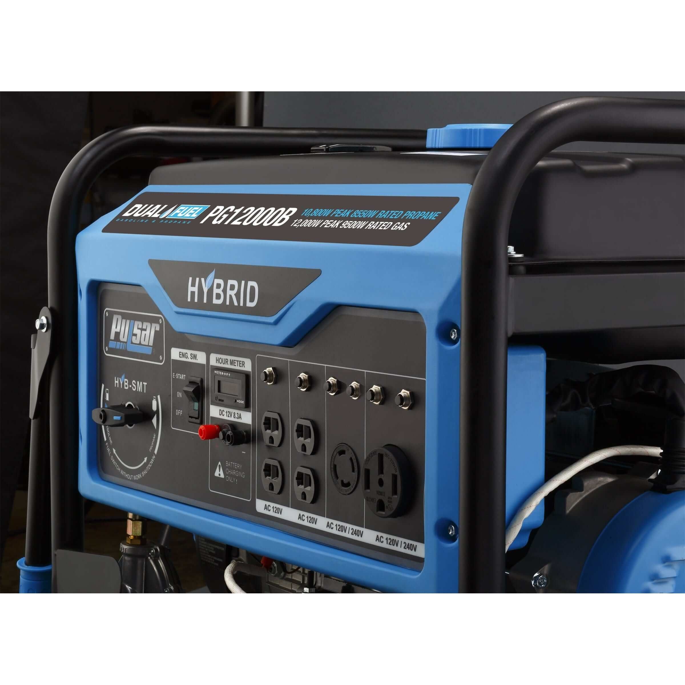 Pulsar Dual-Fuel Generator Pulsar PG12000B 12,000W Dual Fuel Portable Generator with Electric Start and Switch & Go Technology, CARB Approved