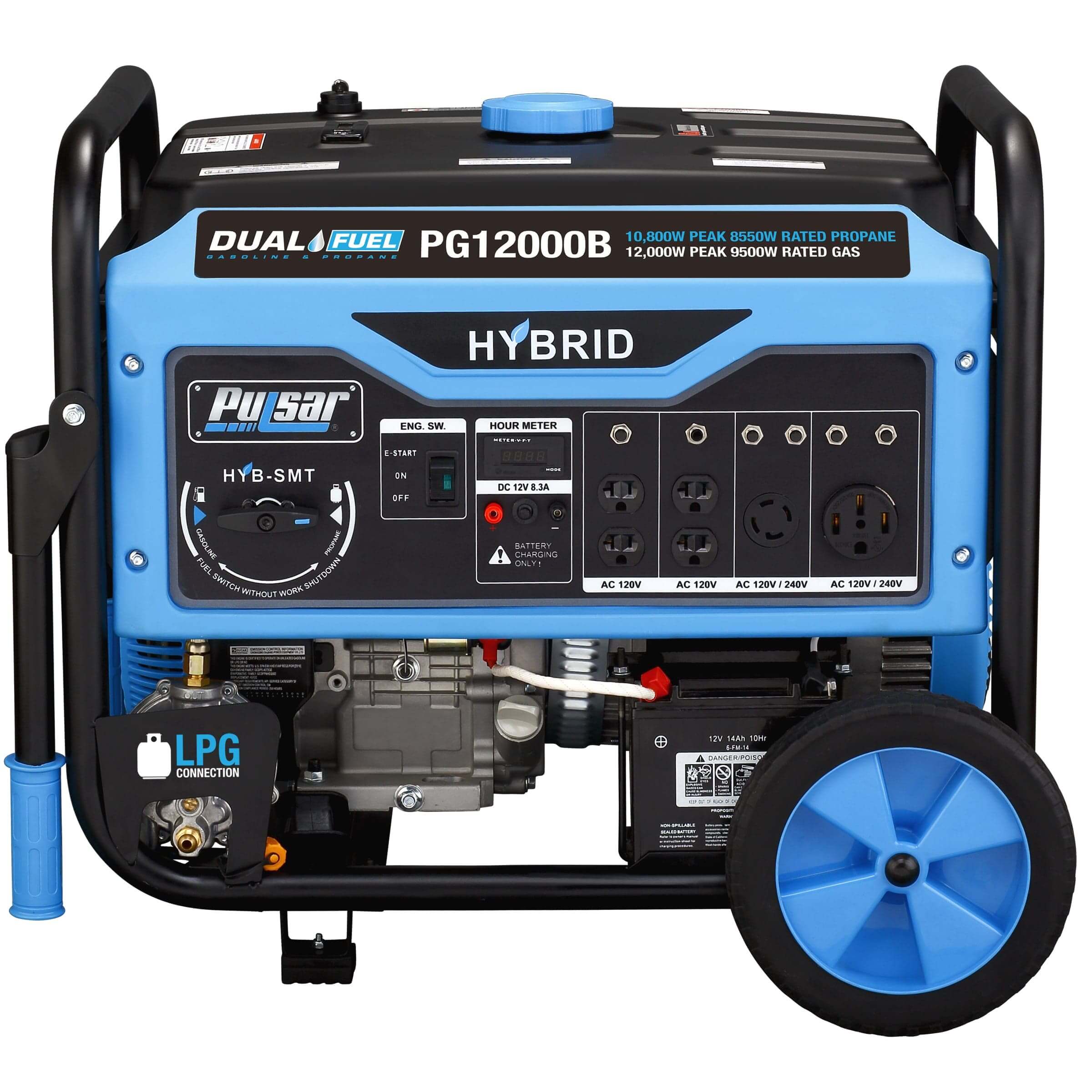 Pulsar 12,000W Dual Fuel Portable Generator with Electric Start and Switch & Go Technology, CARB Approved Pulsar 12,000W Dual Fuel Portable Generator with Electric Start and Switch & Go Technology, CARB Approved