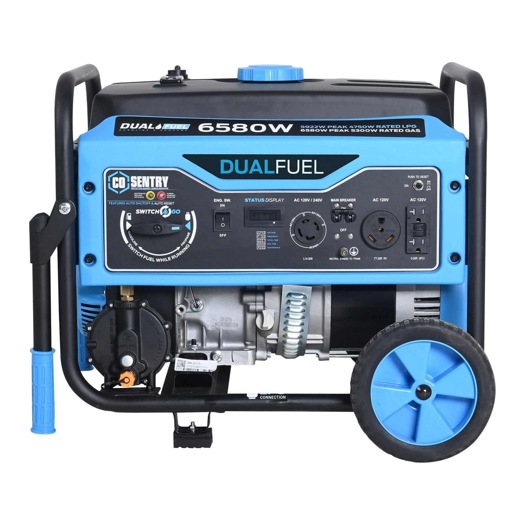 Pulsar PG6580BCO 6,580-Watt Dual-Fuel Generator with CO Alert