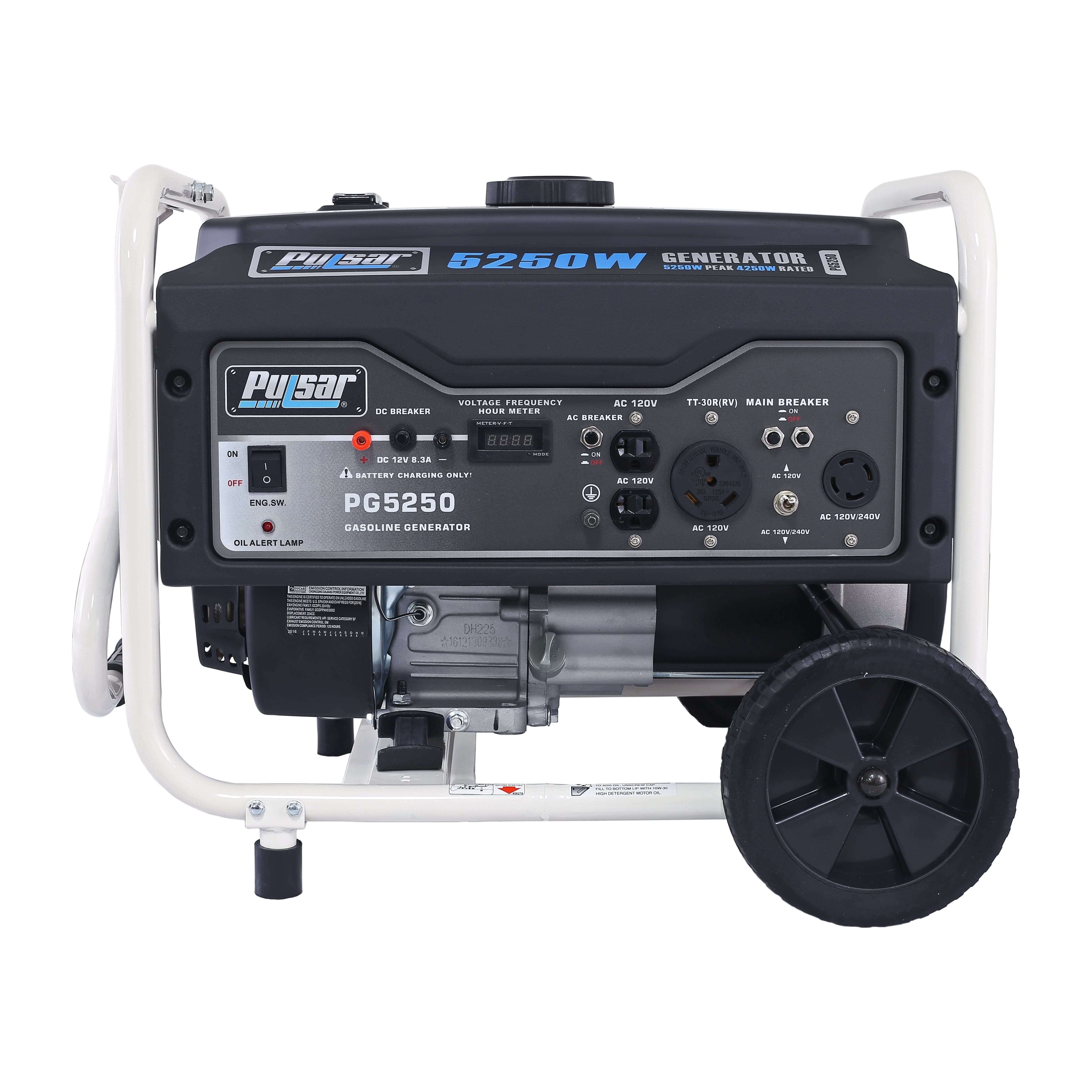 Pulsar generators Pulsar PG5250 5,250 Peak Watt Gas-Powered Portable Generator with Mobility Kit