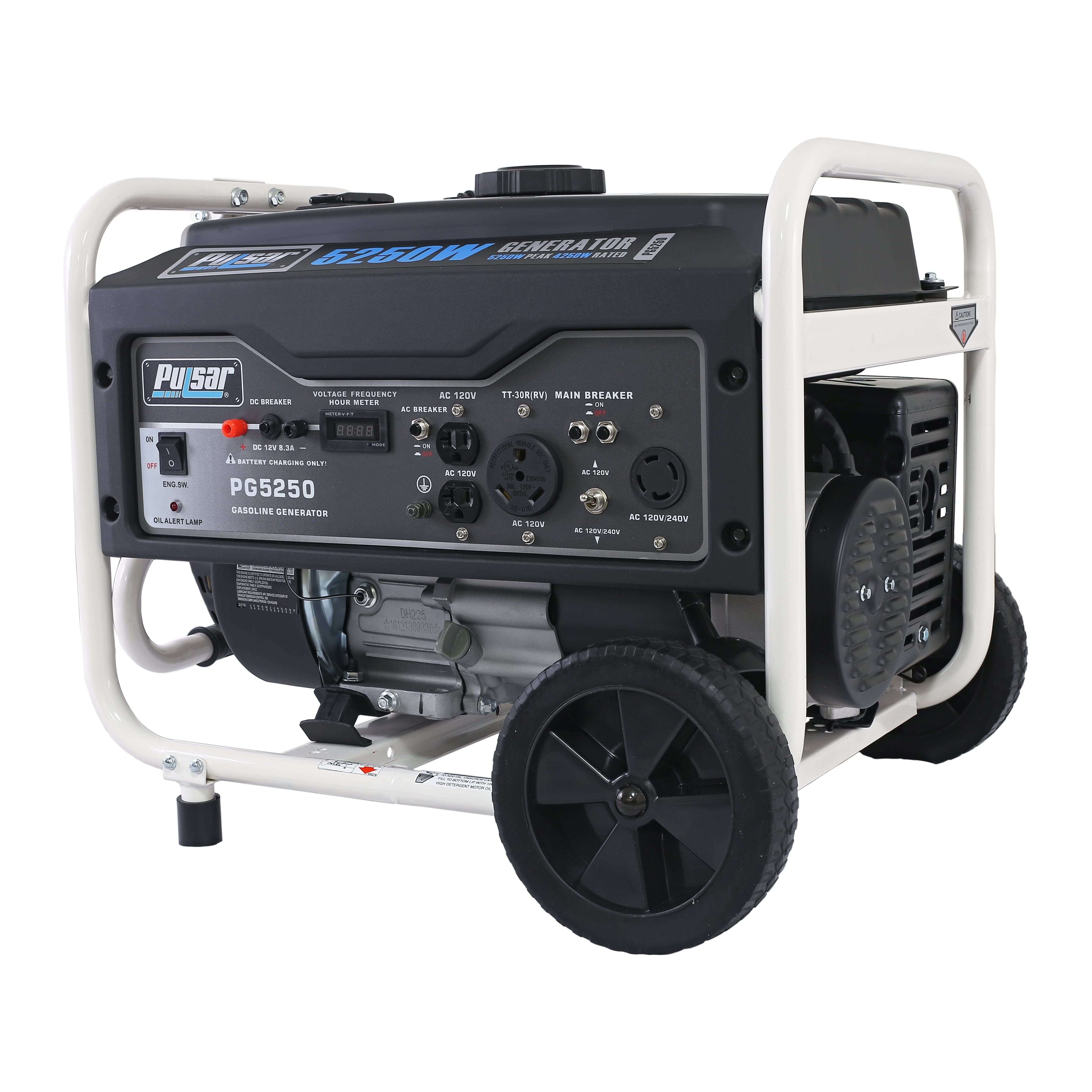 Pulsar generators Pulsar PG5250 5,250 Peak Watt Gas-Powered Portable Generator with Mobility Kit