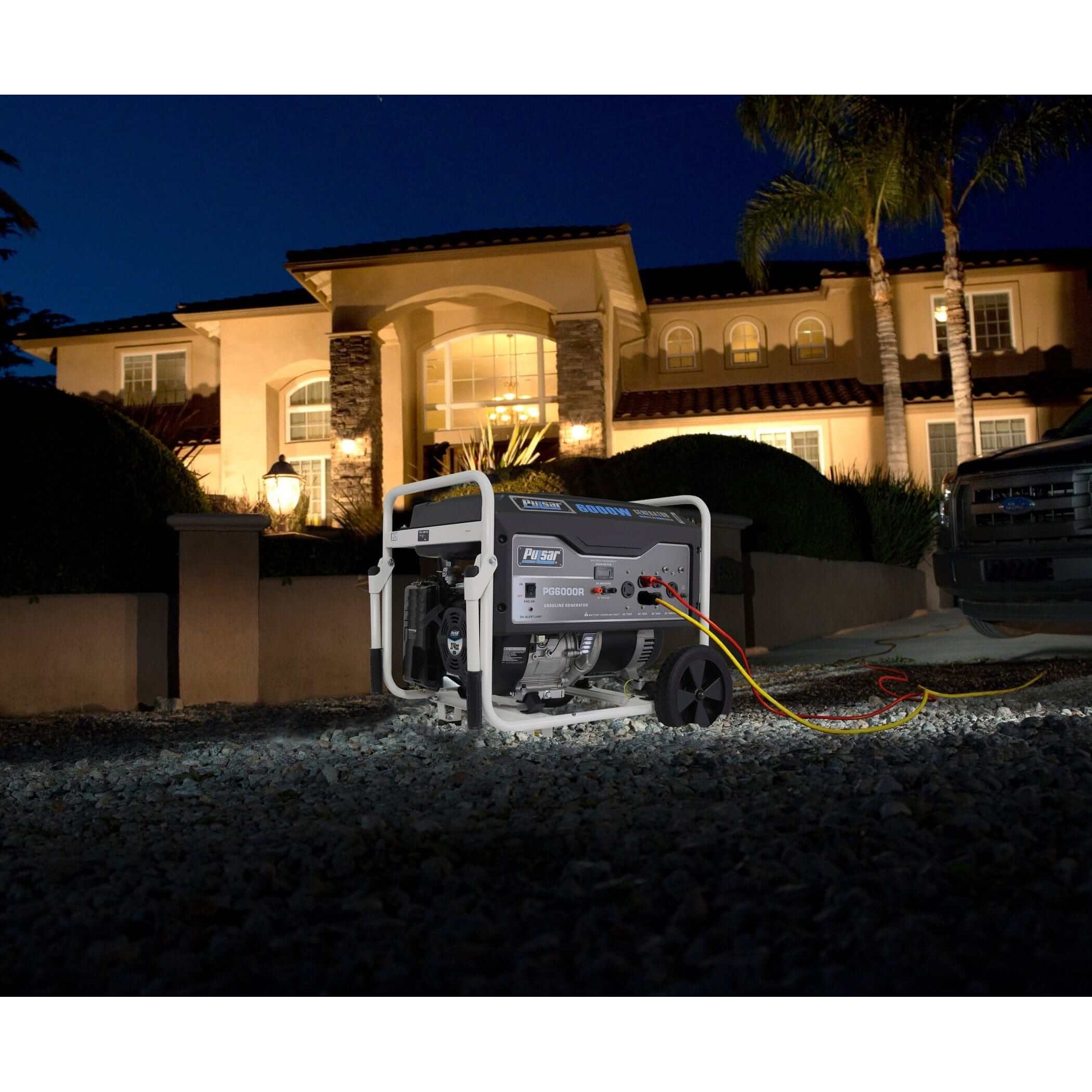 Pulsar generators Pulsar PG6000R 6,000W Portable Gas-Powered CARB Approved Generator with Wheel Kit